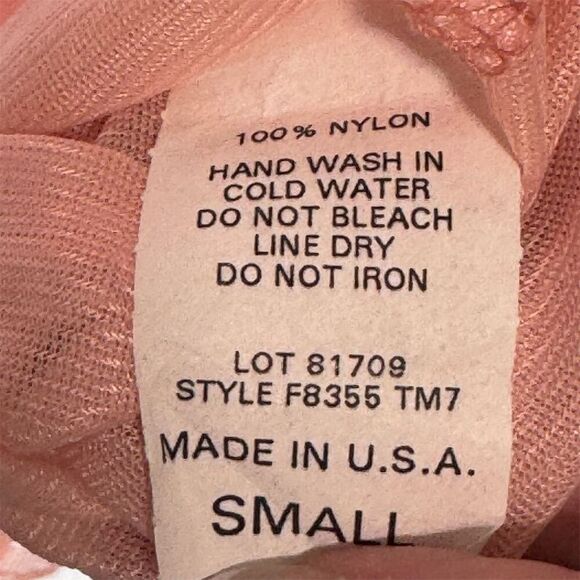 Twenty One Dusty Rose Fit & Flare Lace Mesh Dress Small Made in USA Cottagecore - Picture 7 of 7